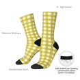 thumbnail image 6 of Honeii Yellow Checkboard Print Adult Socks,Crew Socks,Casual Calf Socks,Daily Wear Socks for Men & Women, Perfect for Sports, Casual and Everyday Use, 6 of 6