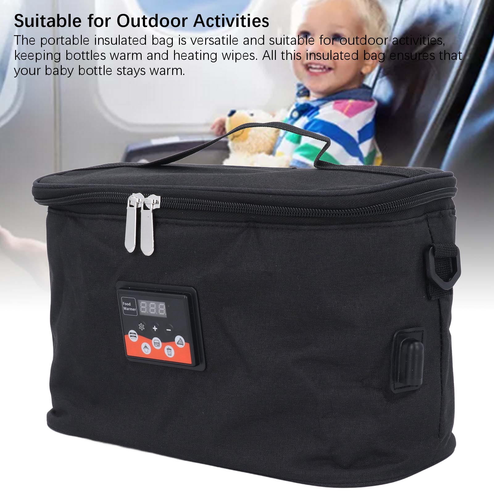 NFTIGB Portable Car Baby Bottle Warmer Bag Adjustable Temperature Food Heater for Outdoor Travel (12.99 inches / 33 cm)