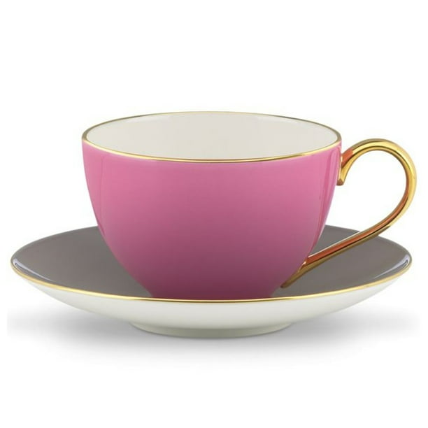 kate spade new york Greenwich Grove Pink Teacup and Saucer Set, Service
