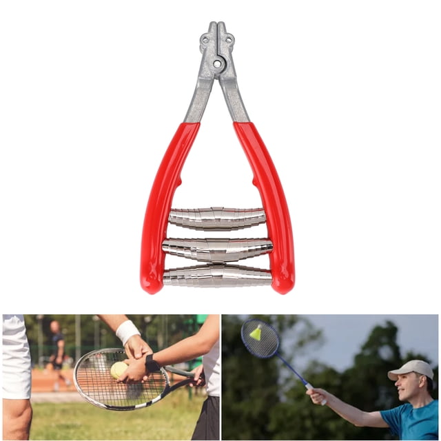 Stringing Clamp, Steel 3 Spring Starting Clamp Comfortable Grip Smooth Chamfer Ultra Light Wide Stringing Tool for Badminton Tennis Racquet Squash