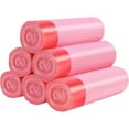 thumbnail image 1 of 6 rollos con pequeñas bolsas de basura, 4 galones grueso con pequeñas bolsas de basura, adecuadas para diferentes contenedores de basura, 120 (Rosa), 1 of 5