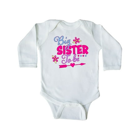 

Inktastic Big Sister To Be with Flowers and Arrow Gift Baby Girl Long Sleeve Bodysuit