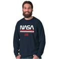 thumbnail image 5 of NASA Retro Worm Logo American Flag Long Sleeve TShirt Men Women Brisco Brands M, 5 of 6