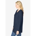 thumbnail image 3 of Woman Within Plus Size Perfect Long-Sleeve V-Neck Tunic, 3 of 6