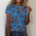 thumbnail image 2 of UANWENN T-Shirt à Col Rond Décontracté pour Femmes, Classique Polyvalent, Quotidien, à Manches Courtes, Uni, à Rayures, Léopard Camouflage, à Blocs de Couleur, 2 T-Shirts Superposables pour Femmes, Paquet Court, Vêtement, Chemise, Jolis Hauts pour Femmes Été, 2 of 5