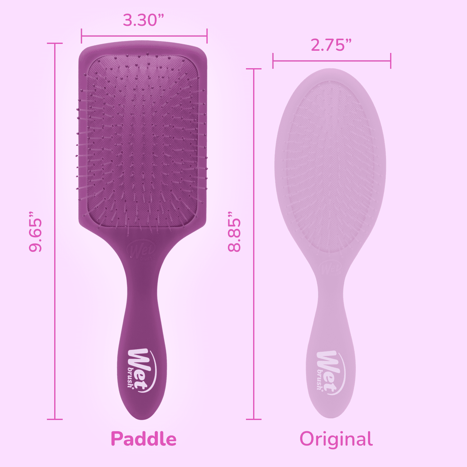 Wet Brush Paddle Detangler for All Hair Types - Frost Purple
