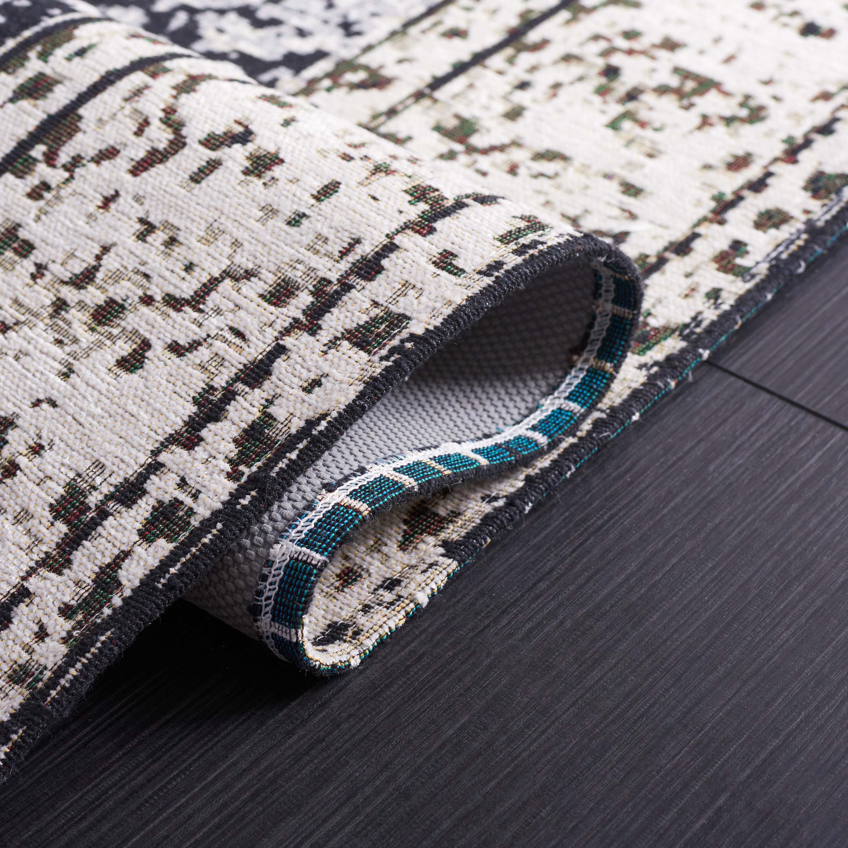 Safavieh Easy Care Luvina Oriental Machine Washable Runner Rug, Gray/Sage, 2' x 5'