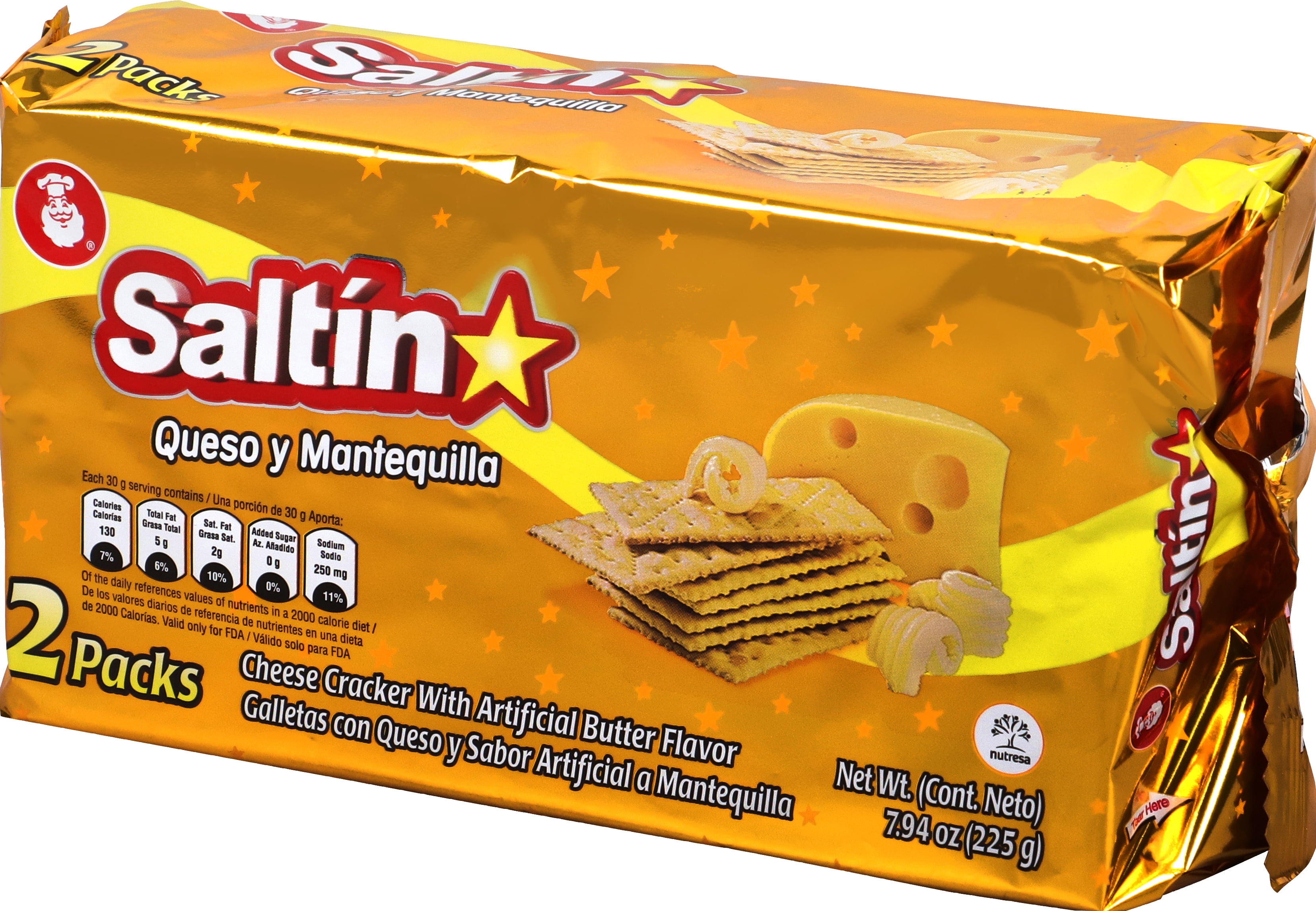 (6 pack) NOEL Saltin Cheese Cracker With Artificial Butter Flavor 2 Pk 7.94 Oz