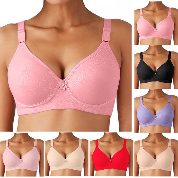 Full Coverage Front Closure Bra for Women Wireless Comfort Support Bra Adjustable Wide Straps Everyday Essentials