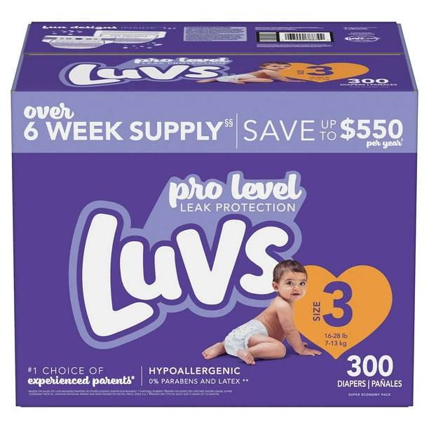 Luvs Pro Level Leak Protection Diapers (Choose Your Size)