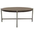 thumbnail image 2 of Atwood 40" Round Cocktail Table w/ Grey Oak Veneer Top  Brushed Silver Metal Base by Diamond Sofa, 2 of 5