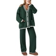 thumbnail image 1 of Conjunto Lounge PRETTYGARDEN Suéter Cardigan Pantalones de Pierna Ancha XL, 1 of 8