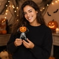 thumbnail image 6 of Set of 3 See No Hear No Speak No Evil Skeleton Pumpkin Figurines Resin Halloween Tabletop Decoration Fall Thanksgiving Home Decor for Mantel Shelf, 6 of 6
