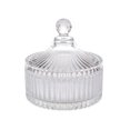 thumbnail image 1 of Crystal Glass Candy Jar Desktop Display Can Snacks Stoage Jar with Lid for Home Shop (Striped Clear Jar, Large, No. 8), 1 of 9