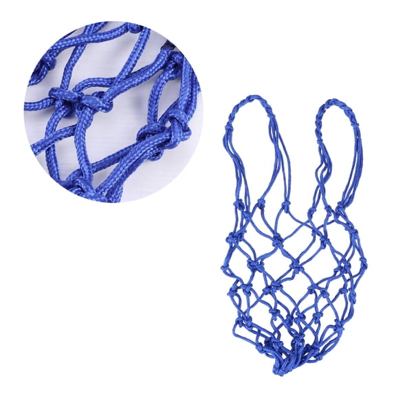 Homoyoyo Basketball Net Bag with Secure Closure, 6 Pieces, Durable Blue Mesh Storage for Basketballs