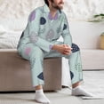 thumbnail image 5 of Mens Pajamas Set, abstractly colorful strawberry Button Down Long Sleeve Loungewear Sleepwear Pjs sets for Men, 5 of 5