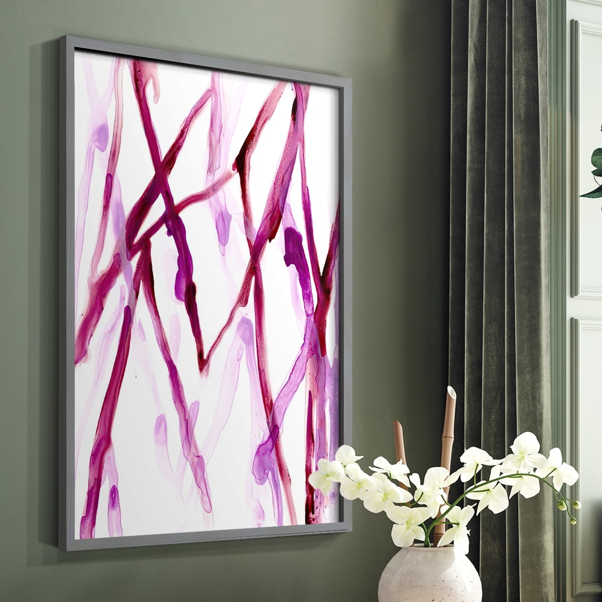 Runnel XV in Gray Solid Wood 22 x 28 Framed Print