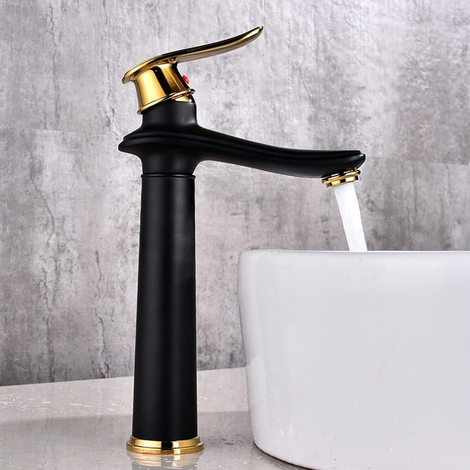 Vintage Sink Faucet Bathroom, Brass Bathroom Faucet, Sink Faucet Hot and Cold Mix Tap, Single Handle Bathroom Sink Faucet, White Gold, High