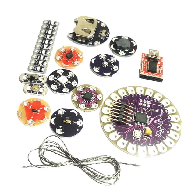 Lilypad Kit Botón Leds Baoblaze ATmega328P Sensor de temperatura FT232RL