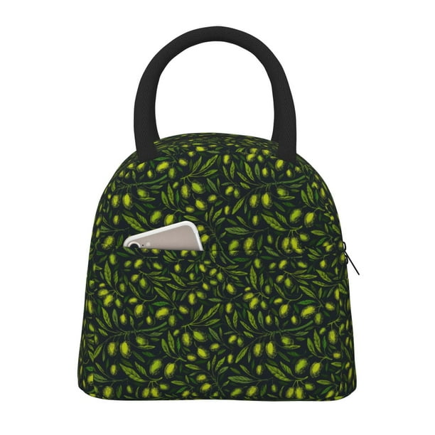 Disketp Green Branch Olive Bolsa Térmica para Almuerzo, Lonchera con Abertura Amplia y Gran Capacidad, Organizador Reutilizable para Mujeres, Hombres y Adultos