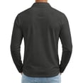 thumbnail image 7 of gzxflxpge Men's Polo Shirt Long Sleeve Shirts Casual Streetwear Lapel 3-Button Golf T Shirts Trendy Classic Fit Pure Color Top for Walking Dark Gray S, 7 of 7