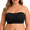 Black, variant on Plus Size Strapless Bra, Wireless Bandeau Bra, Full Coverage Side Closure