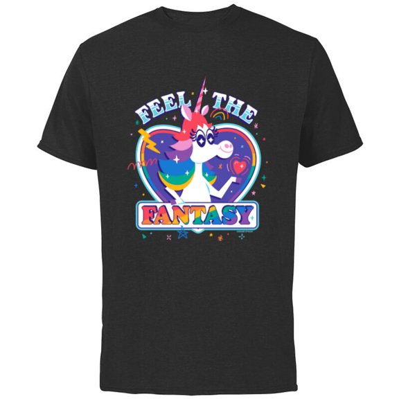 Disney & Pixar’s Inside Out Rainbow Unicorn Fantasy Pride - Short Sleeve Cotton T-Shirt for Adults - Customized-Black