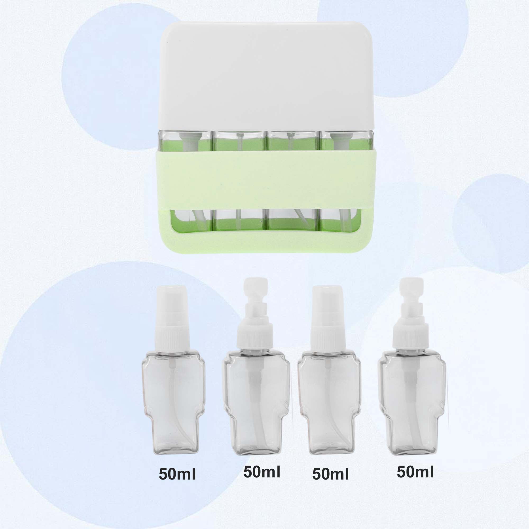 Unique Bargains Reusable Travel Container 4 PCS Green