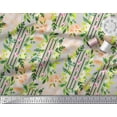 thumbnail image 2 of Soimoi Gray Rayon Fabric Leaf Floral Decor Fabric Printed Yard 58 Inch Wide, 2 of 3