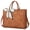 Brown, variant on RAINSMORE Laptop Bag for Women 15.6 Inch Laptop Tote Bag Waterproof Leather Computer Tote Bag Business Lightweight Office Briefcase Large Capacity Handbag Shoulder Bag Plum,Black