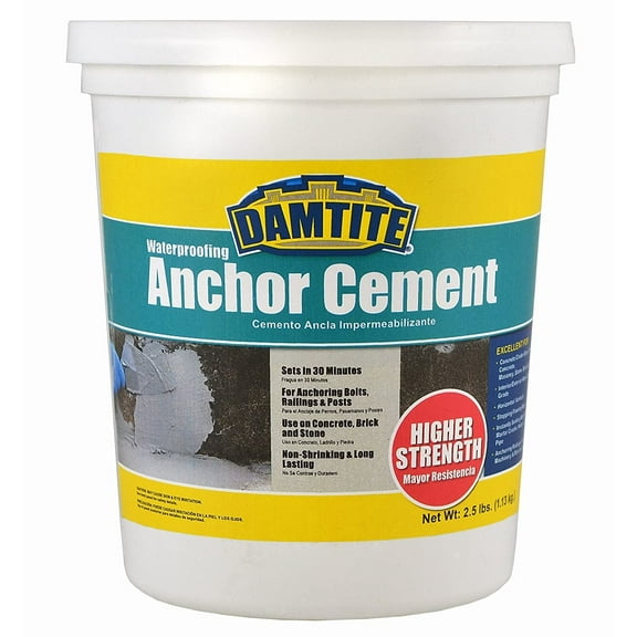 Damtite Anchor Cement Wall Anchor Masonry Adhesive - Gray - 2.5 lb Pail