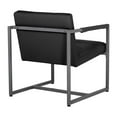 thumbnail image 4 of Studio Designs Chaise d'Appoint Moderne en Cuir Noir/gris Pompon pour la Maison, 4 of 6