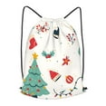 thumbnail image 1 of XMXT Waterproof Gym Bag, Christmas Pattern Flat Design Drawstring Backpack for Men, s, 1 of 8
