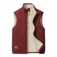 thumbnail image 5 of COSFO Solid Sweater Vest Men Cardigan Casual Mock Neck Fleece Sweater Winter Zip Up Sleeveless Slim Fit Tank Top Men, 5 of 5