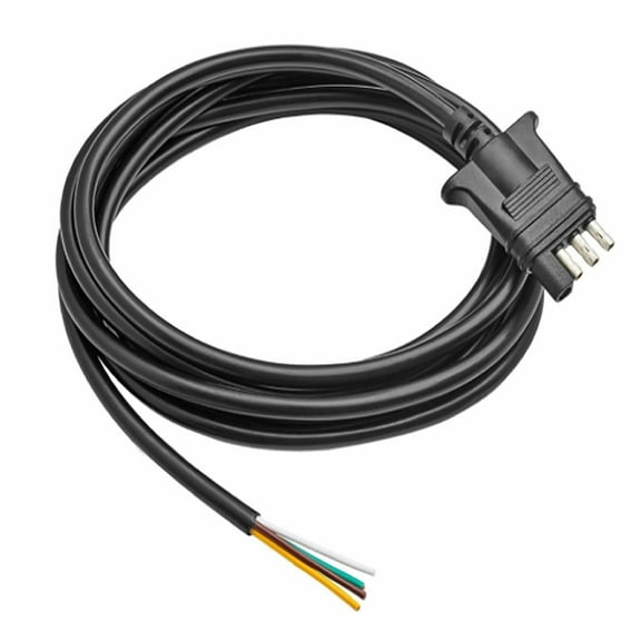 RED WOLF 5ft 4 Way Trailer Hitch Wiring Harness Male Plug Jacketed Cable Extension Connector Adapter Heavy Duty