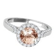 thumbnail image 3 of Aonejewelry 1.35 Ct. Halo Morganite and Diamond Engagement Ring Crafted In 14k Solid White Gold (A+ , I2-I3), 3 of 4