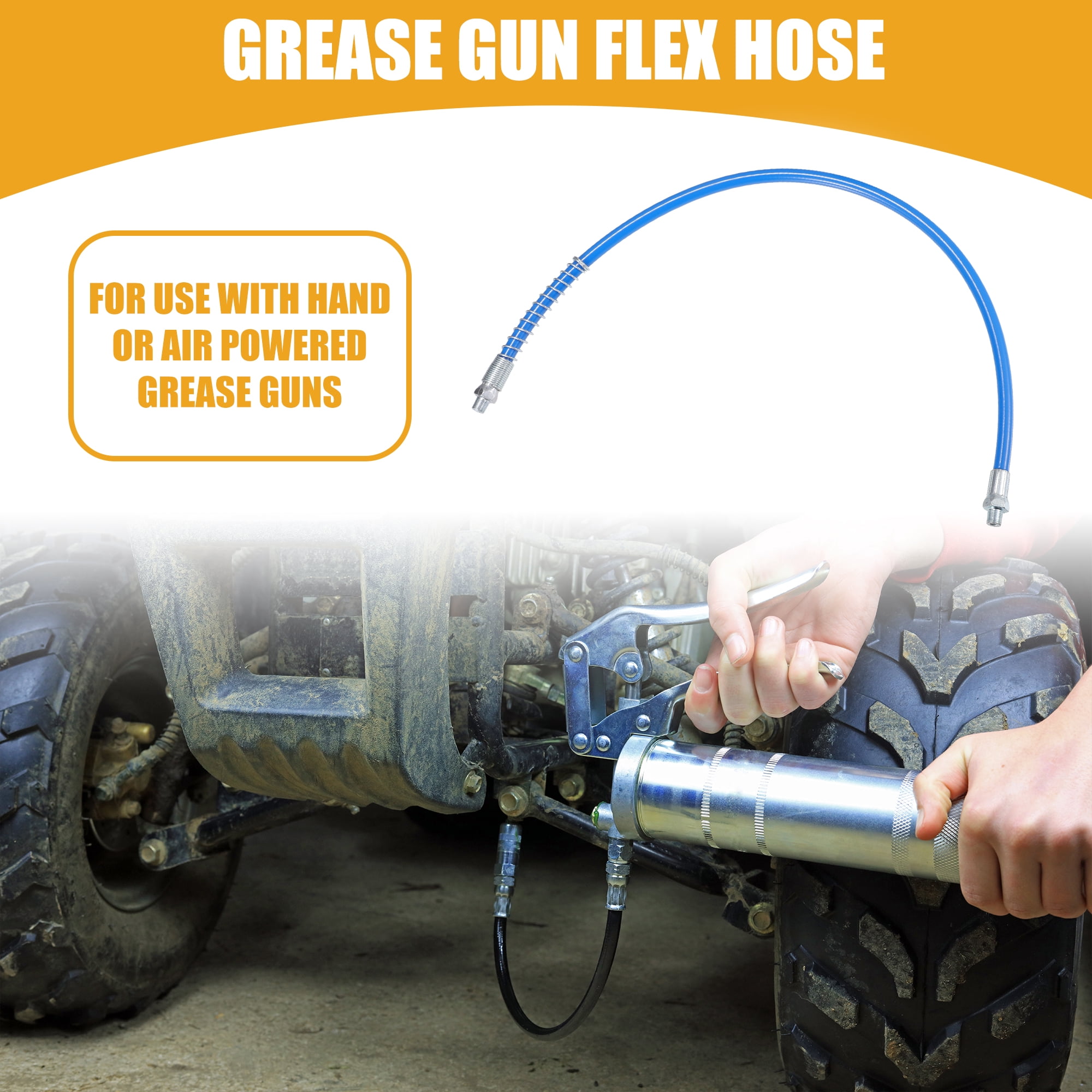 Unique Bargains Universal 1/8" NPT Grease Gun Flex Hose Blue 24 Inch