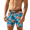 thumbnail image 3 of Mens Swim Trunks With Thong Print Leopard Fake 3d Graphic Hawaii Beach Shorts Boardshorts Gag Gift, 3 of 3