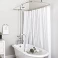 thumbnail image 2 of 54 Inch Clawfoot Tub Rim Mount Shower Enclosure with Faucet and Sunflower Shower Head, 2 of 2