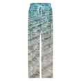 thumbnail image 4 of 3D Ocean Seawater Beach Water Pajamas For Women Loose Retro Night Pajama Pants Comfortable Sleepwear Bottoms Homewear, 4 of 6