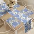 thumbnail image 2 of Ambesonne Grey Blue Table Runner & Placemats, Cornflower Blossom, Placemat 4 pcs + Runner 16"x72", Violet Blue and Grey, 2 of 2
