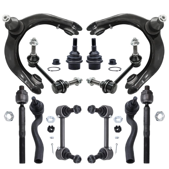 Detroit Axle - Front End 12pc Suspension Kit for Jeep 2011-2015 Grand Cherokee 2011-2015 Dodge Durango, Upper Control Arms w/Ball Joints Lower Ball Joints Tie Rods Front Rear Sway Bars