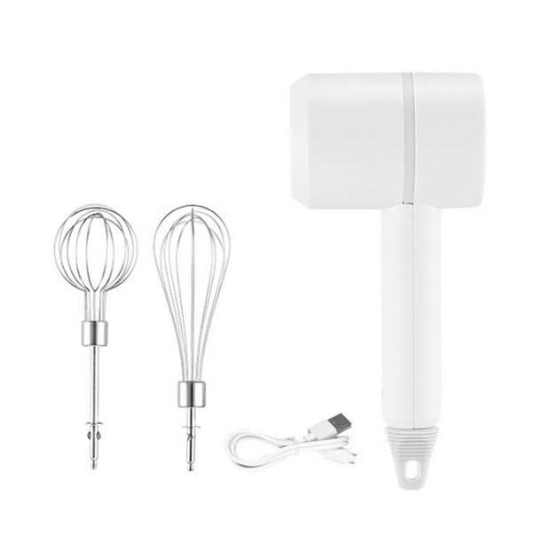 Inteprter Batidor de huevos eléctrico Mezclador inalámbrico recargable Batidora ajustable Batidora para hornear Accesorios de cocina para el hogar Cocina y Comedor Blanco Inteprter HA059934-01B