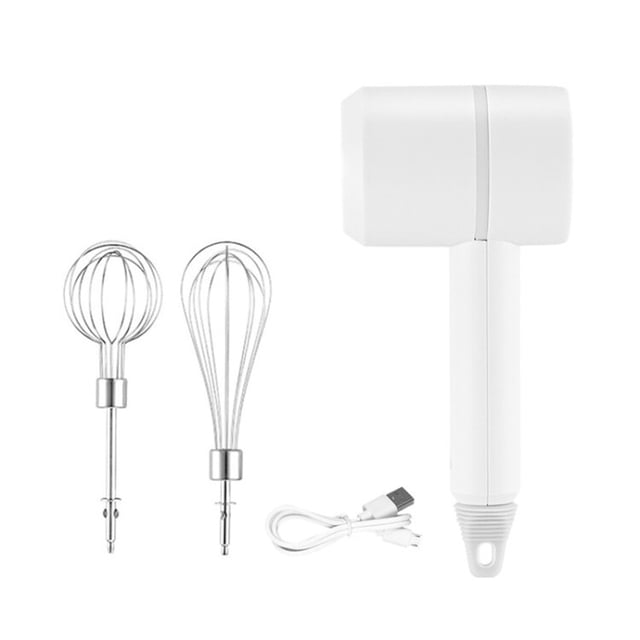 Inteprter Batidor de huevos eléctrico Mezclador inalámbrico recargable Batidora ajustable Batidora para hornear Accesorios de cocina para el hogar Cocina y Comedor Blanco Inteprter HA059934-01B