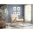 thumbnail image 4 of Omax Decor Zola Solid Wood and Fabric Upholstered Accent Armchair in Beige/Oak, 4 of 8