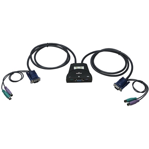 MANHATTAN 151238 2-Port Mini KVM Switch with PS 2 Support by Manhattan
