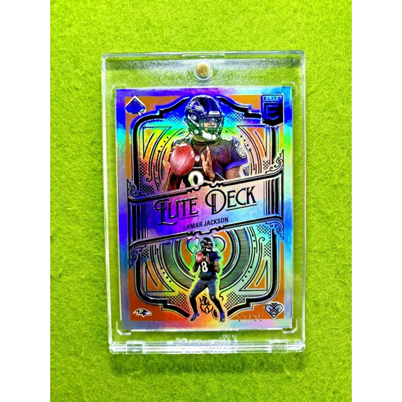 Lamar Jackson ORANGE PRIZM ELITE DECK # /25 SSP CARD RAVENS 2022 Panini Donruss