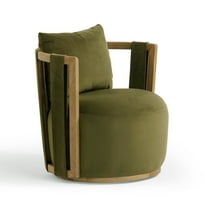 TOV Furniture Paolo Green Upcycled Distressed Velvet Swivel Chair