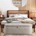 thumbnail image 2 of KOSSMAI Upholstered Tufted Strip Storage Bench Ottoman 45.5" For Living Room Bed Room Office Entry Gray, 2 of 9