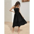 thumbnail image 6 of Women'S Summer Boho Strapless Maxi Dress 2025 Casual Sleeveless Off Shoulder Beach Long Sundress Black M, 6 of 9